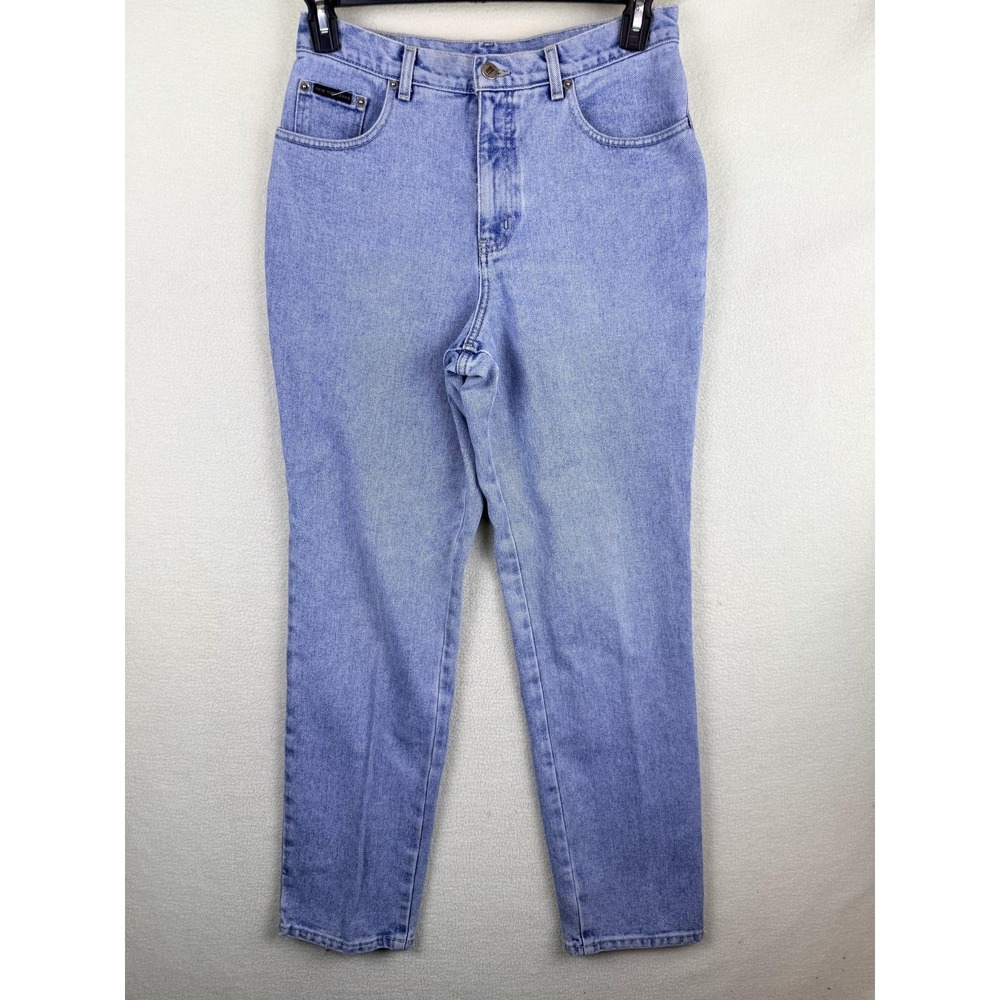 New York & Company Jeans Womens 10 Light Wash High Rise Classic Tapered Denim